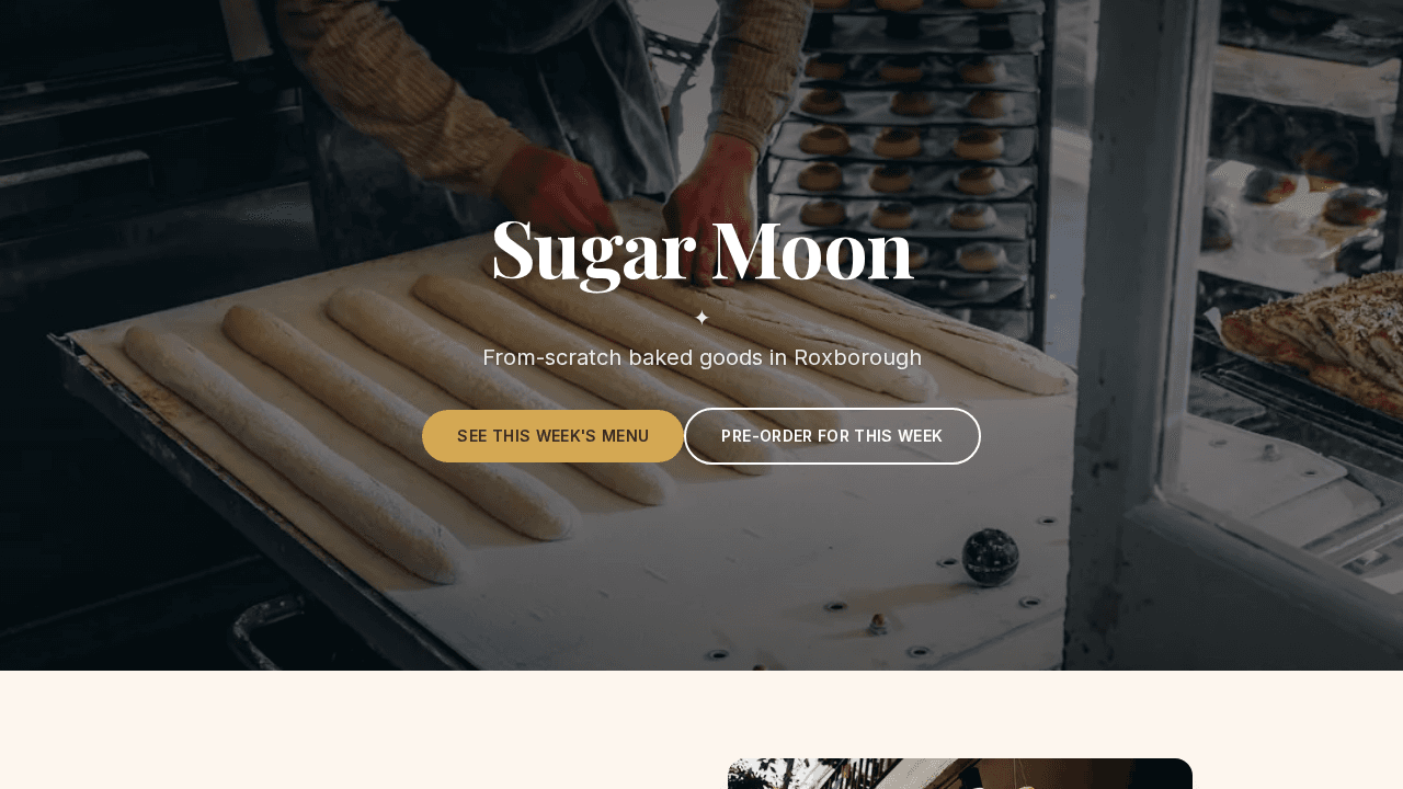 Sugar Moon Bakery project screenshot